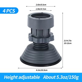 Anti Vibration Foot Pads, Washing Machine Antivibration Feet Pads Shock and Noise Dampening Cancelling Adjustable for Washer and Dryer Machine Support Protects Pedestals Universal 4 PCS (Large)