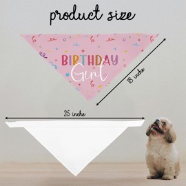 Dogs Bandanas Girl Dogs Birthday Girl Bandana Hat Toy Set Pet Happy Birthday Party Supplies Triangle Bibs with Cute Bone Dog Birthday Scarf Accessories for Pet Dog Lovers Gifts - Pink