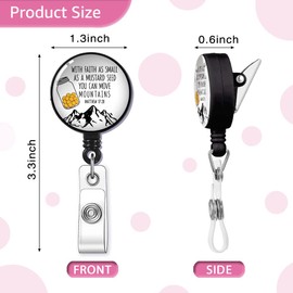 GEYGIE With Faith As Small As A Mustard Seed Badge Reel Retractable With Alligator Clip, Funny Proud ID Badge Holder Faith gift for Any Church Goer, Pastor Christian Office Worker Nurse Doctor Teacher