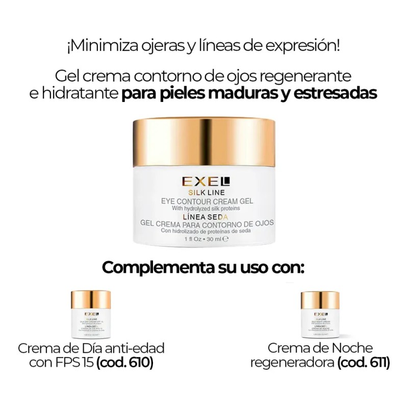 Gel Crema Contorno De Ojos Exel Línea Seda Antiojeras