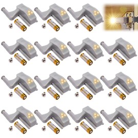 Pack of 15 Hinge LED Light, Hinge LED Sensor Light, Universal Cabinet Hinge Sensor Light, Wardrobe Hinge Light for Home Kitchen, Cabinet Lighting Home Kitchen (Warm White)