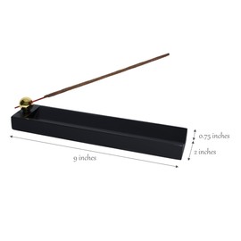 Ikibumi Black V-Shape Tray Wooden Incense Stick Holder