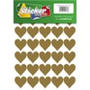 35 Foil PVC Rubber Hearts, 40 mm, Gold, Weatherproof, Heart