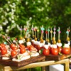 Minisland Orange Red Pearl Fancy Toothpicks for Appetizers, 4.7 Inch