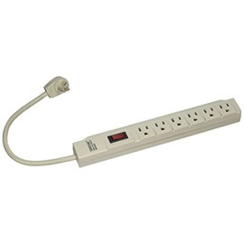Topzone T-Type Style 06-TZN7896 6 Outlet Power Strip (White, 1.5 Feet)