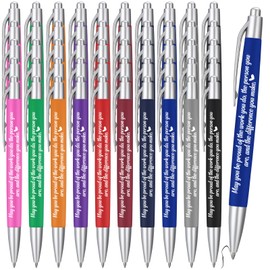 TecUnite 50 Pcs Inspirational Pen Bulk Motivational Ballpoint Pen Metal Black Ink Pen with Saying Encouraging Pen for Teacher Coworker Appreciation Gift Office Supplies(May You Be Proud)