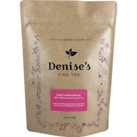 Denise's Fine Tea, USDA Organic, Lady Londonderry, Black Tea, High Antioxidant, Loose Leaf (100g)