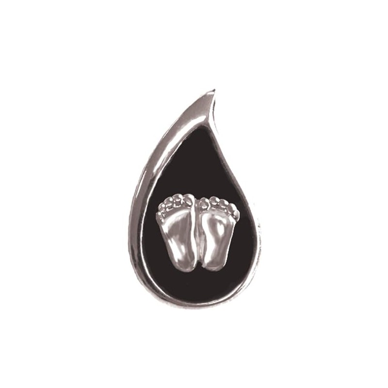Precious Feet, Silver Plated, Tear Drop Jewelry, Lapel Pin