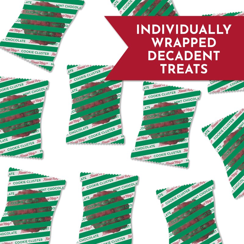 Fannie May, Milk Chocolate Candy, Mint Chocolate Cookie Clusters, Two