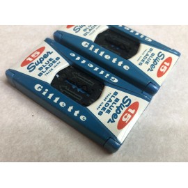Gillette 2 Packs Vintage NOS Gillette 15 Super Blue Razor Blade Dispenser