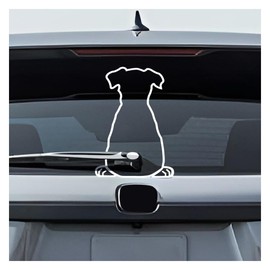 DUSCOKE Cute Dog Decal Car Rear Windshield Window Wiper Sticker, Funny Dog Moving Tail Decal Waterproof Vinyl Sticker, Lovely Animal Puppy Decoration Decals for Car Window, Laptop (Style B)