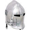 L M Handicrafts Medeaval Visored Barbuta Templar Crusader Silver Viking