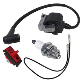 503901401 Ignition Coil Module Fit for Husna 50 51 55 61 254 257 261 262 266 268 272 Chainsaw Jonsered 2054 EPA 2055 2095 with L7T Spark Plug and 503717901 Switch