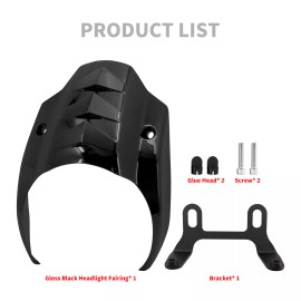 YHMTIVTU Gloss Black Front Headlight Fairing Mask Cover For Harley 2018-2023 Street Bob