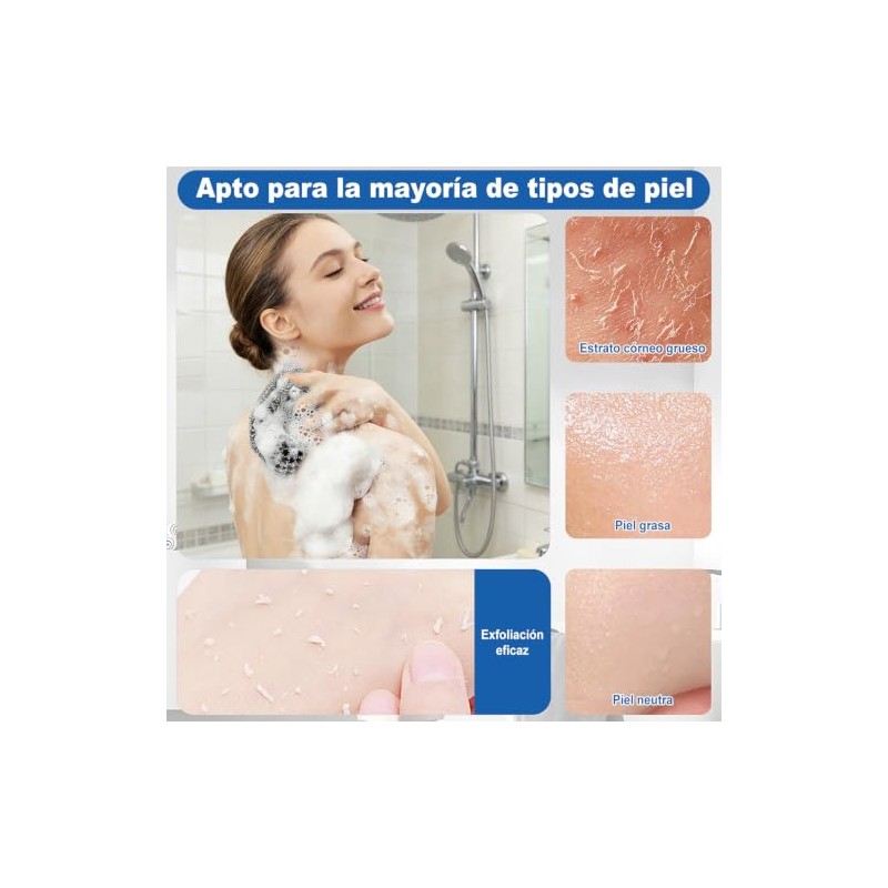 4PCS Zenbody Toalla Exfoliante Japonesa, Doble Cara con 4 Ganchos