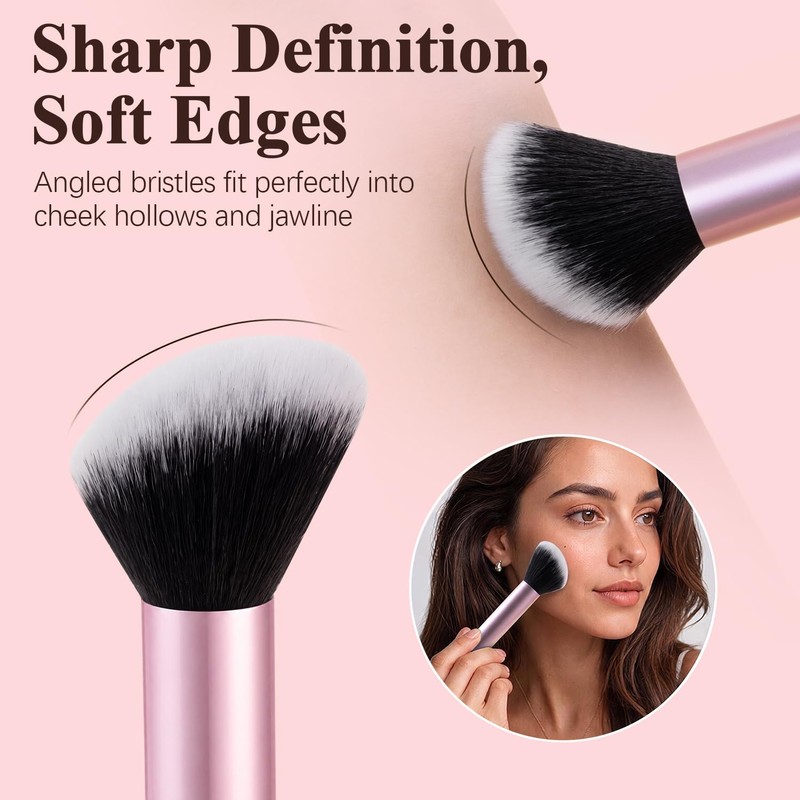 57Pcs Pink Makeup Brushes Set Professional with Case Premium Synthetic