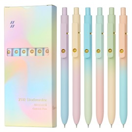 Ddaowanx Gel Pens,0.7mm Quick Dry Black Ink,Fine Point Smooth Writing Pen,Aesthetics Office School Supplies,Gifts for Women,Teen Girl Gifts Trendy Stuff (6 Pcs Gradient, Black)