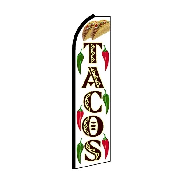 Tacos King Size Polyester Swooper Flag banner sign