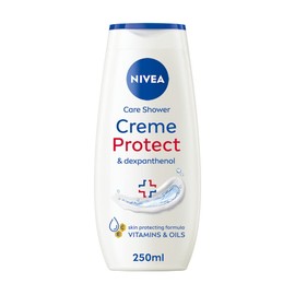 NIVEA Creme Protect Shower Cream Gel (250 ml), Moisturising Shower Gel with Dexpanthenol, Vitamins C, E and Precious Oils, Body Wash for Women, Cares for Dry Skin