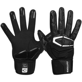 CUTTERS Lineman Padded Football Glove. Force 3.0 Extreme Grip Football Glove, Flexible Padded Palms & Back of Hand, Adult, 1 Pair, Black, Adult: XXX-Large