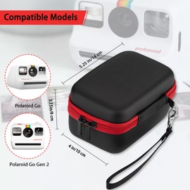 TUNYINSH Case for Polaroid Go Generation 2/ Polaroid Go Mini Instant Camera, Travel Storage Bag for Polaroid Go Camera and Film Accessories (Black)