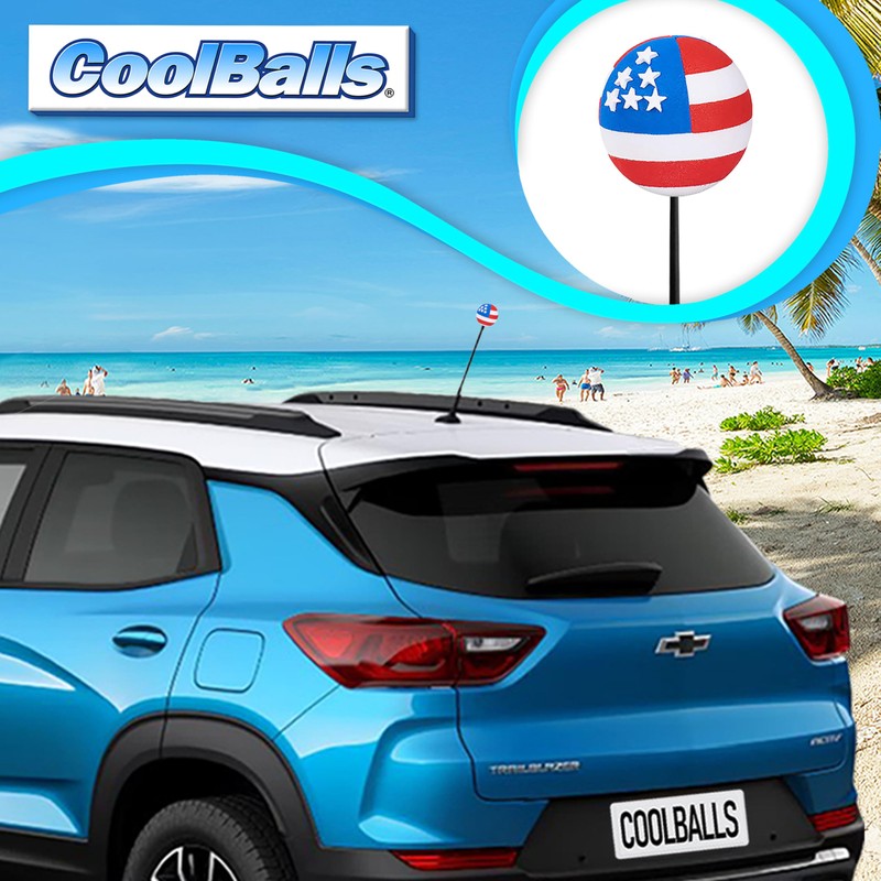 CoolBalls Original USA American Flag (2-Sided) Car, Truck, SUV, Antenna