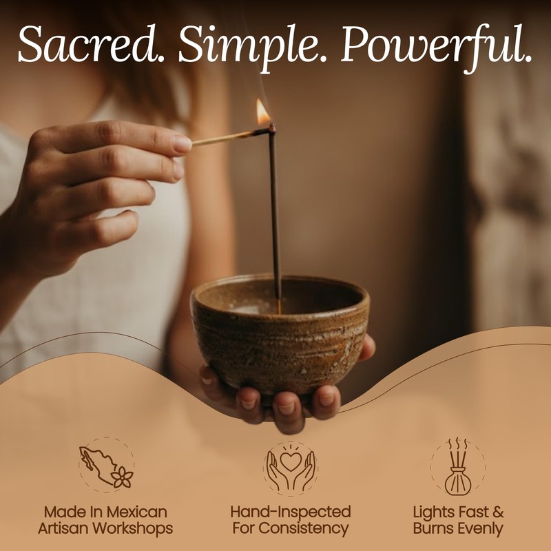 Premium White Copal Incense Sticks - 100% Pure Mayan Resin,