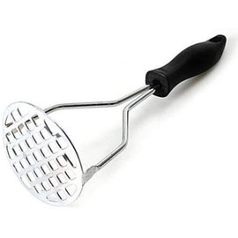 Copper Top Stainless Steel Potato Masher, Light Weight Potato Press Baby Food Masher with Plastic Handle for Smooth Mashed Potatoes, Jam, Vegetables and Fruits