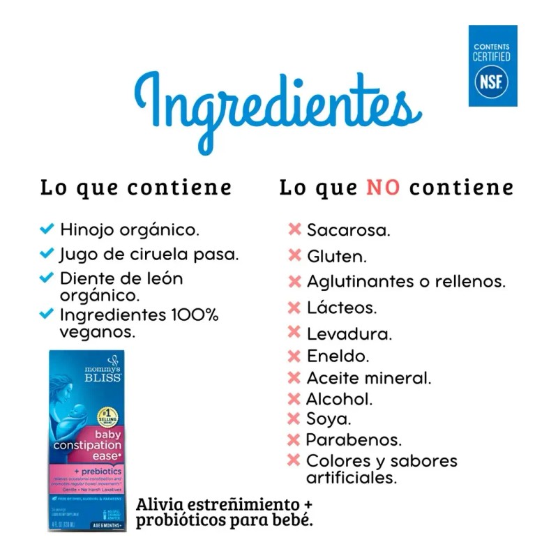Mommys Bliss Probióticos Estreñimiento Bebés 4oz