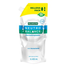 Palmolive Neutro Balance Jabón Líquido Para Manos Dermolimpiador, Balance Natural, Rellena Pack Color, 450 ml