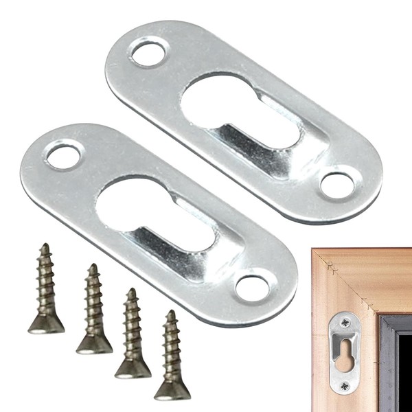 30pcs Keyhole Hanger, Iron Picture Hangers with 60pcs Screw, Plate