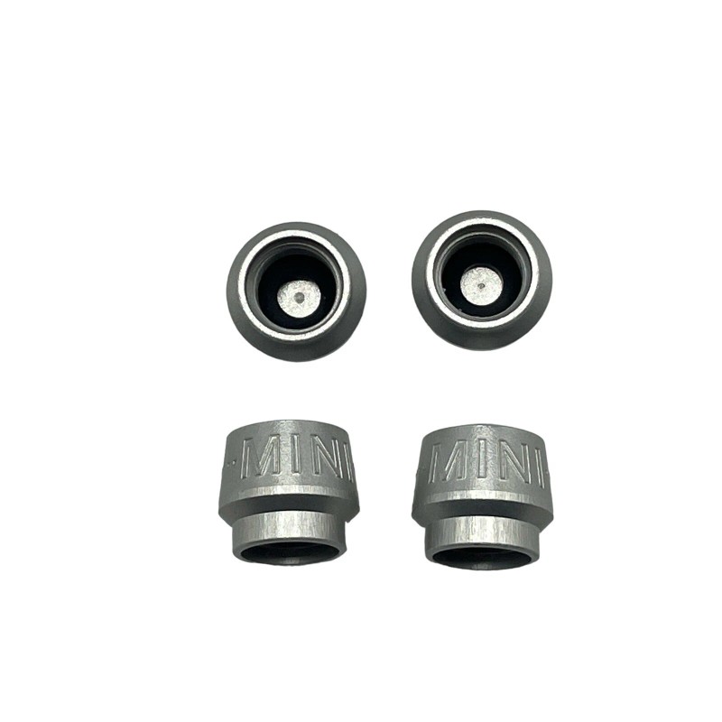 MINI Cooper Emblem Logo Silver Tire Valve Stem Caps Set