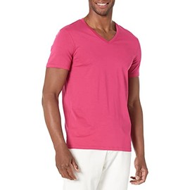 A | X ARMANI EXCHANGE Men's Solid Colored Basic Pima V-Neck T-Shirt, Vivacious, Small