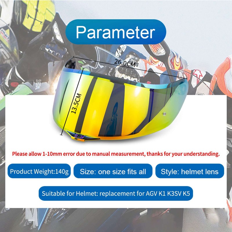 Helmet Visor Replacement for AGV K1 K3SV K5 Full Face