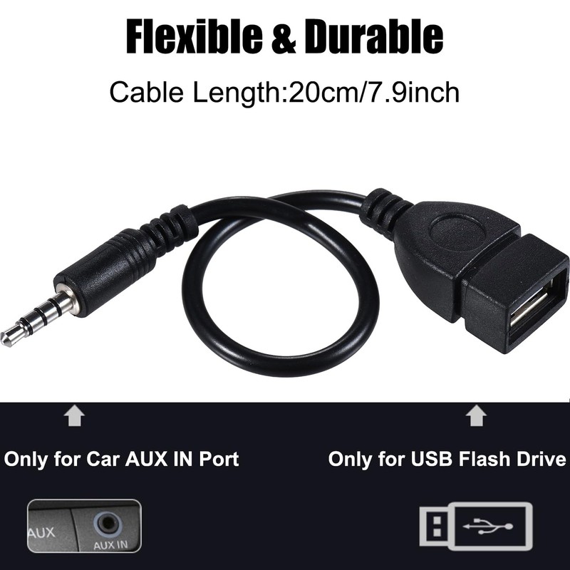 Warmstor 3.5mm (1/8 inch) AUX Audio Plug Male to USB