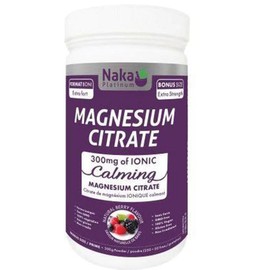 Naka Magnesium Citrate Calming Powder, 300mg Ionic Magnesium, Berry / 600g