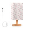 Aslsiy Cute Coquette Pink Bow Bedside Table Lamp White Nightstand