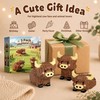 IBLOTIME Highland Cow Micro Building Set, 3 Farm Animal Models