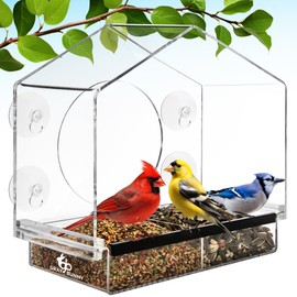 Gray Bunny Window Bird Feeder House – Suction Cup Mount Feeder