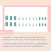 Ceboic Pack of 24 Glue-On Nails, Short, Square, French Green