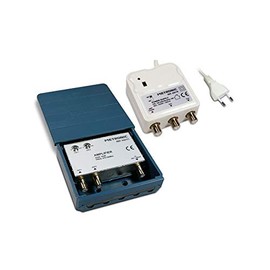 Metronic 432171 Outdoor TV Amplifier, Mast Amplifier, 2 Adjustable UHF Inputs, 4G Protection