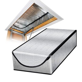 Attic Door Insulation Cover, Attic Tent with Double Zipper, Attic Stairs Insulation Cover Suitable for Heat Insulation in Summer and Warmth in Winter, All-Year Energy Saving, 25" x 54" x 11"