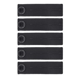 Deshionew 5 PCS Elastic Waist Extenders for Pants, Adjustable Waistband Button Extenders for Pregnancy Men Women (Black)