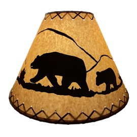 Rustic Oiled Kraft Laced Bear Lamp Shade - 16"