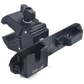 HYS Radio & Speaker Mic Clamp Mount Holder - Quick Release for Uniden BC906W Wireless CB Microphone and Speaker, Marine Radio, Walkie Talkie, Police Scanner w/Belt Clip & Knob Holder Base