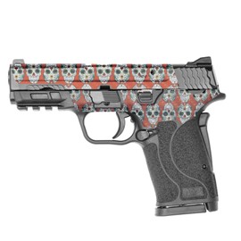 MightySkins Carbon Fiber Skin Compatible with Smith & Wesson M&P 9mm Shield EZ M2.0 - Sugar Skull | Protective, Durable, and Unique Vinyl Decal wrap Cover | Easy to Apply | Made in The USA
