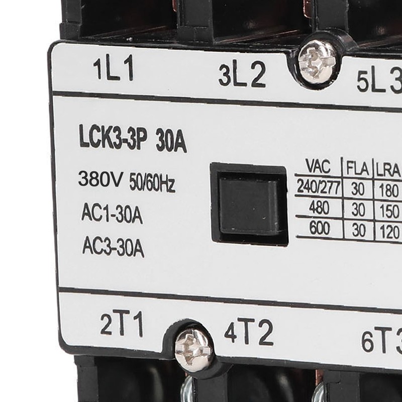 LCK3 3P 30A AC Contactor Heat Resistant PP Shell Silver