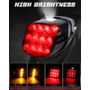 NTHREEAUTO Smoked LED Rear Brake Tail Light Integrated Turn Signals