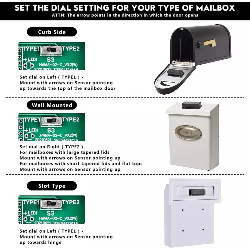 briidea Mailbox Alarm Briidea 500Ft Wireless Mailbox Alert with LED