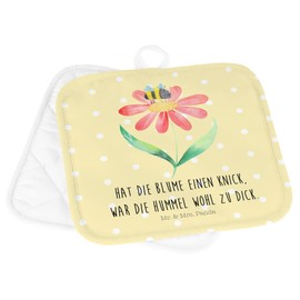 Mr. & Mrs. Panda Set of 2 Pot Holders Bumble Bee Flower - Gift, Pot Holder Set, Animal Motifs, Animals, Pot Holder with Saying, Good Mood, Oven Glove